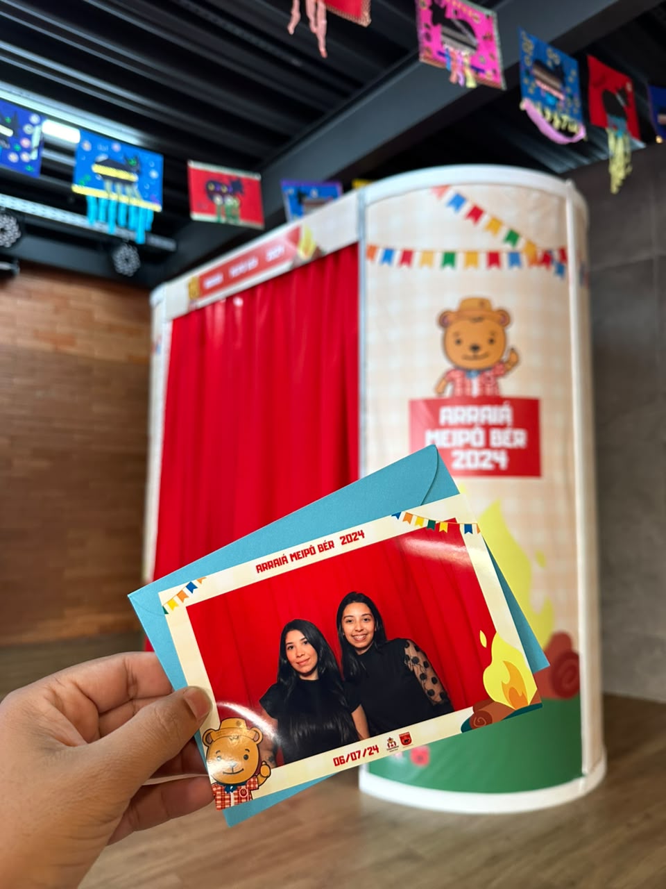 Experiência de cabine de fotos em evento